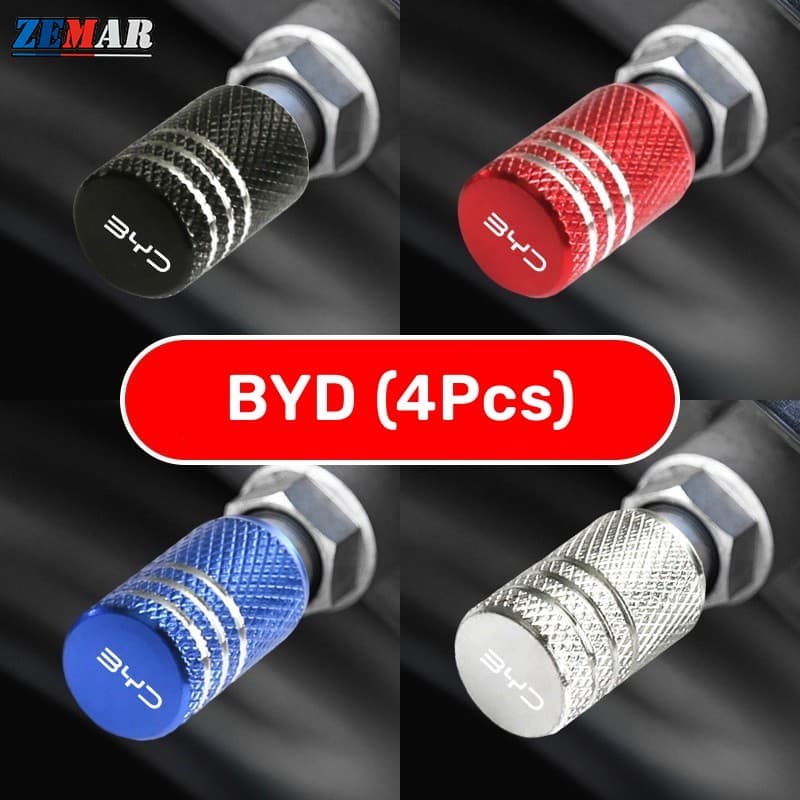 4Pcs BYD Tampas De Válvulas Para Pneus Logotipo De Bicicleta Automotiva Peças Metálicas Atto 3 Yuan plus Dolphin Seal U