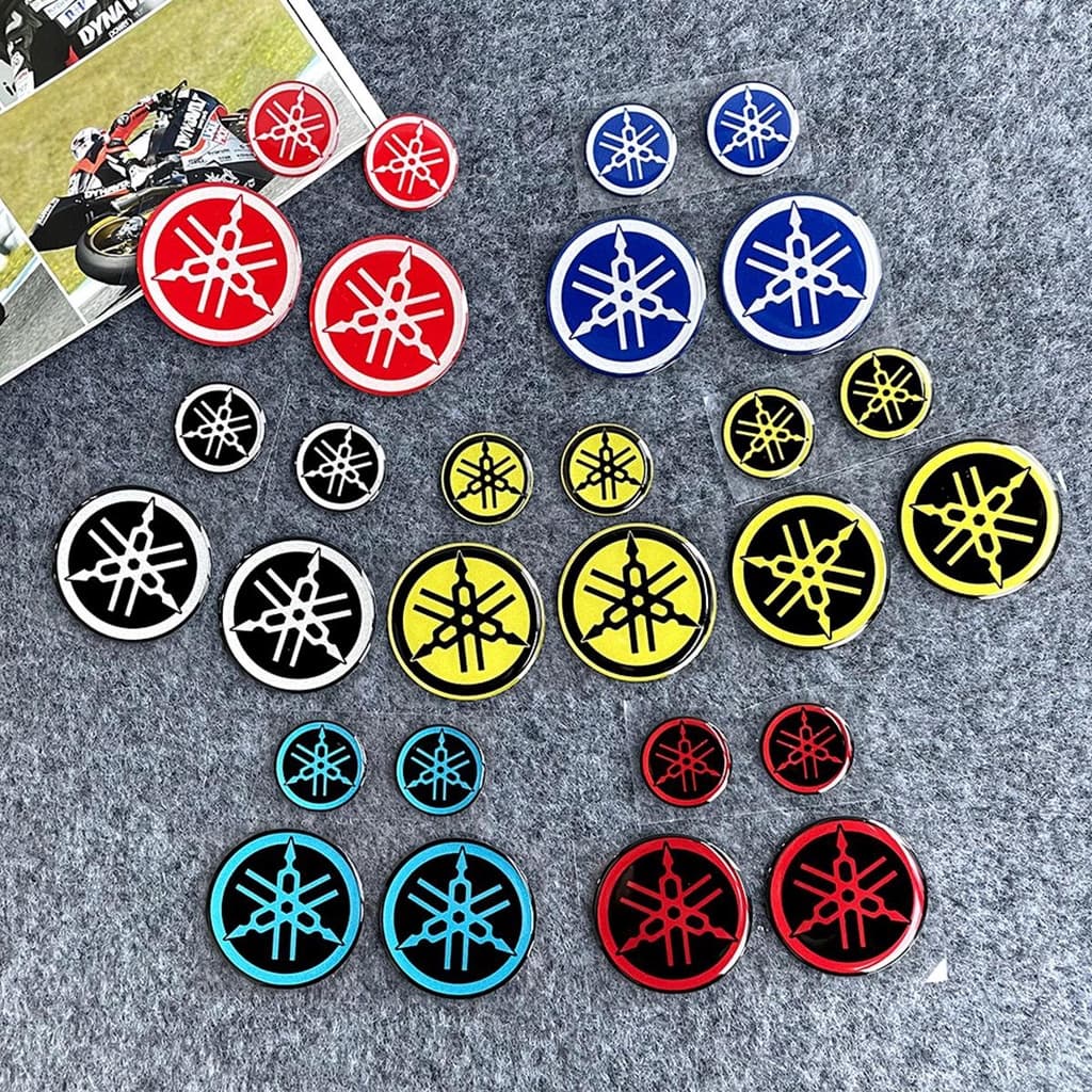 2 Peças 3D YAMAHA Circle Label Decalque De Logotipo Reflexivo Cola Macia Epóxi Para Motocicletas Mio Acessórios Esportiv