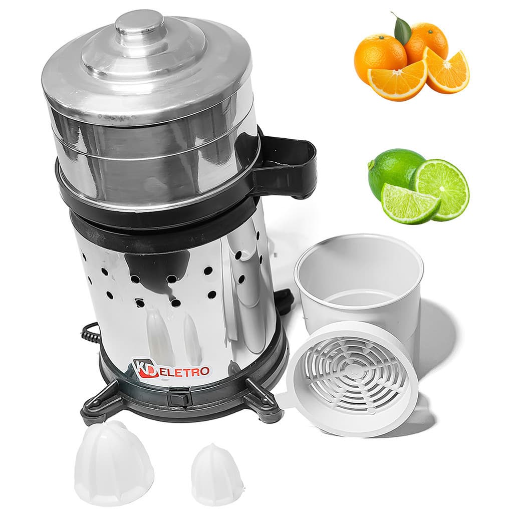 Espremedor Extrator  Industrial em Inox Profissional Laranja Sucos Frutas Bivolt Cozinhas-