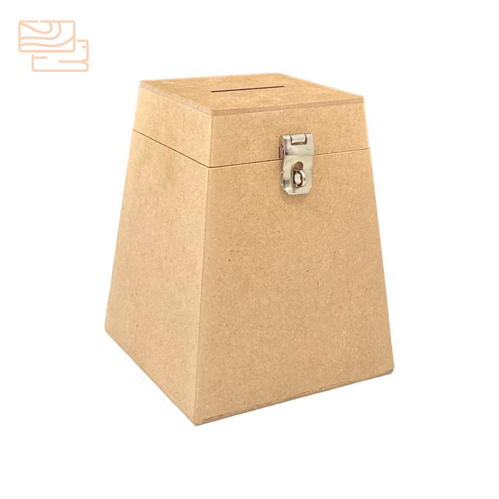 Cofrinho cofre urna bau de madeira decoração mdf cru