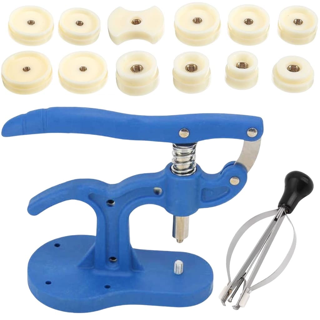 KIT FERRAMENTA MANUTENÇÃO DE RELÓGIOS SACA PONTEIROS+PRENSA