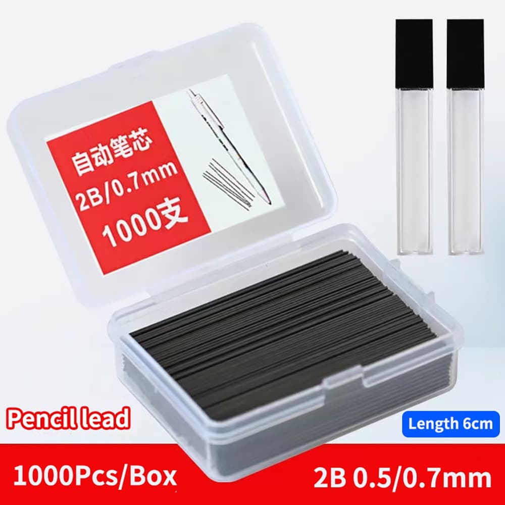 10000pcs 0.5/0.7mm 2B Recarga Automática De Lápis Apagável Liso De Grafite Recargas De Chumbo Estudante Desenho Papelaria