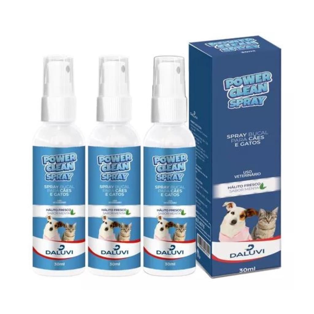 Spray Remove Placa E Tártaro E Mau Hálito Cães Gatos Kit 3x