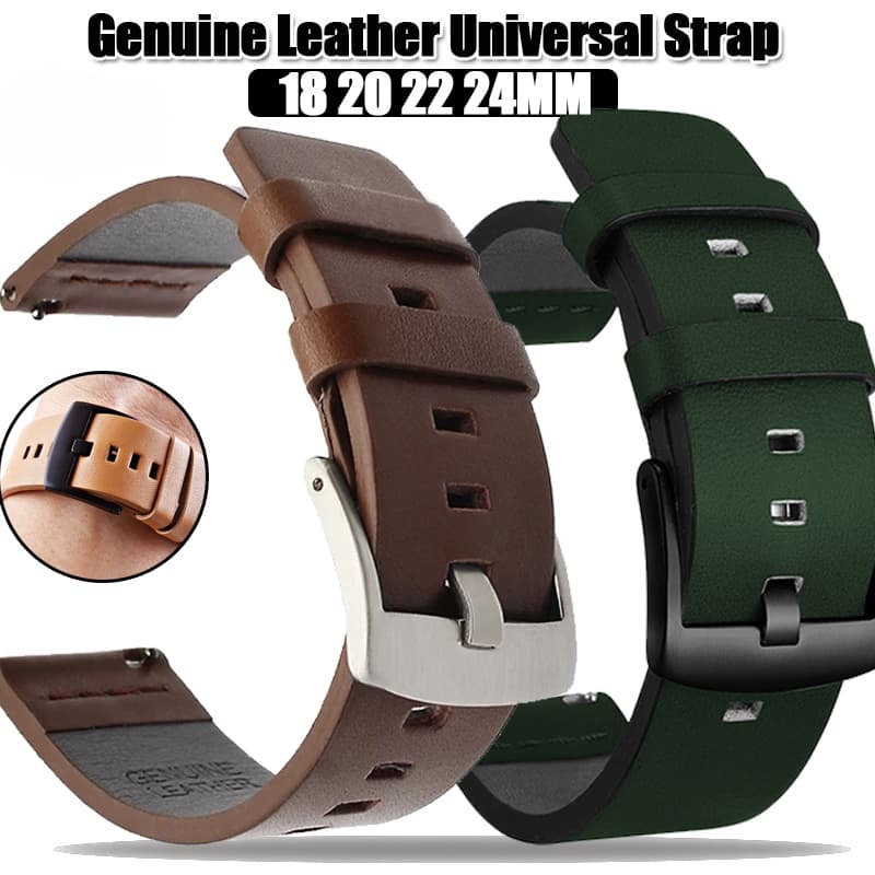18mm 20mm 22mm 24mm Correia De Couro Pulseira De Liberação Rápida Compatível Com A Relógio Esportiva Samsung Galaxy 6 5 4 40/44mm 6classic 43/47mm huawei gt 2