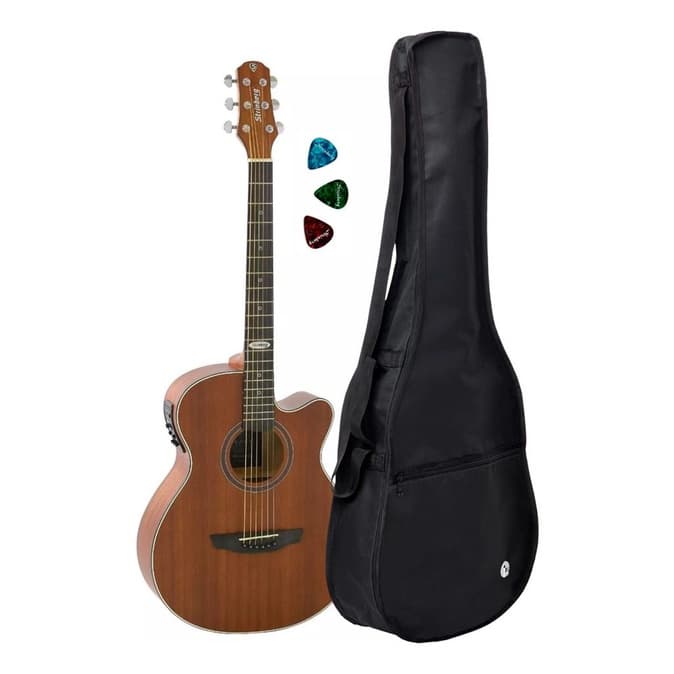 Violao Acustico Strinberg Sa200c Mgs Kit Capa E Paletas