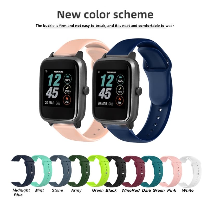 Pulseira De Substituição De 18mm De Fita De Silicone Macia Para Mormaii Life Replacement Bracelet