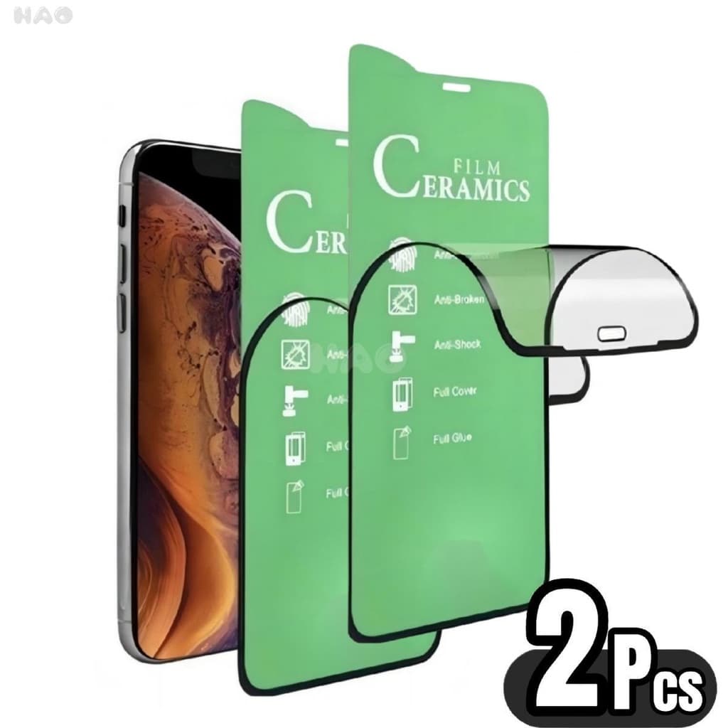 Kit 2 Película De Cerâmica 3D/9D Pelicula Pra IPhone Apple 7 8 Plus Xr 11 12 13 14 15 16 17 Pro Max