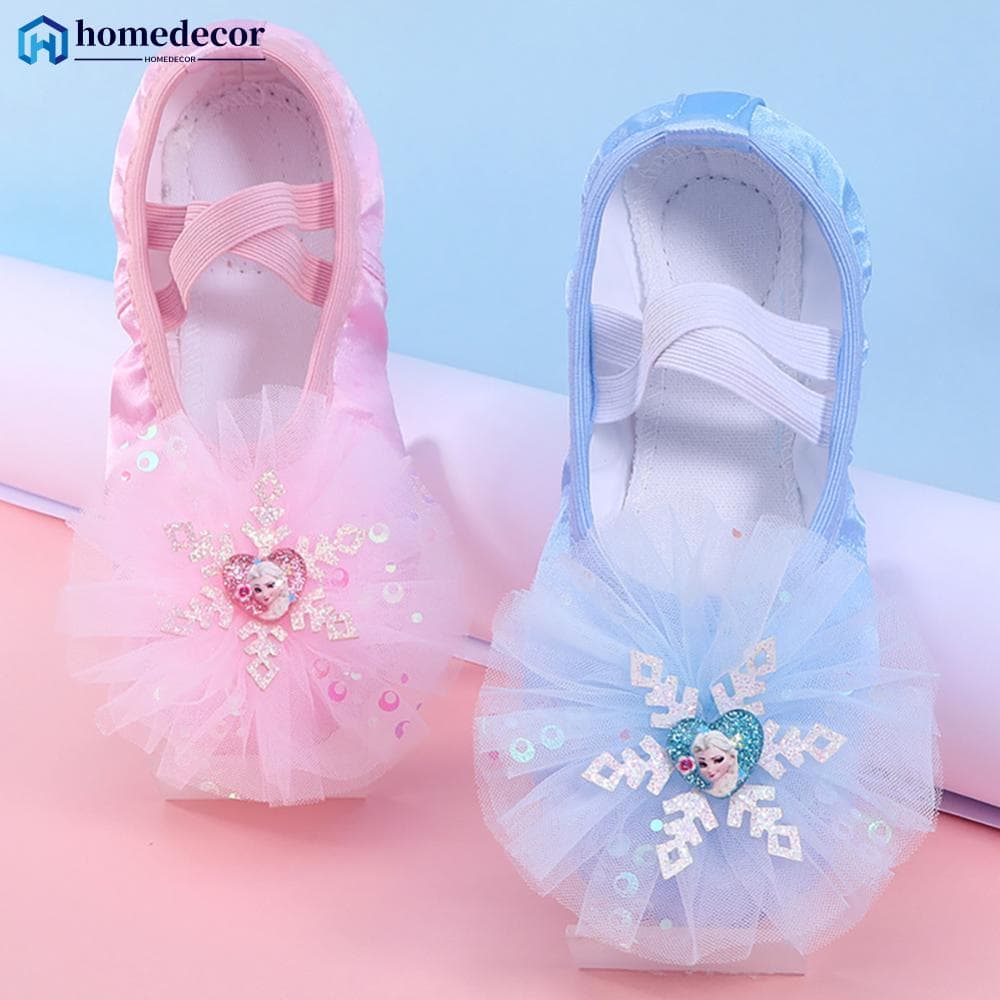 Sapatos De Ballet Feminino De Sola Macia Para Meninas Infantil Dança De Renda Rosa Azul Princesa De Treinamento B4Q7