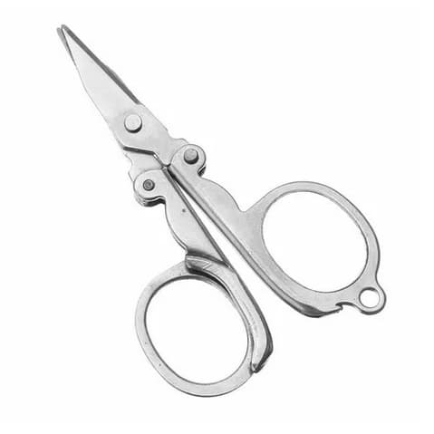 Tesoura Dobrável Mini Corta e Guarda Compacta 10cm aberta 5,7cm fechada