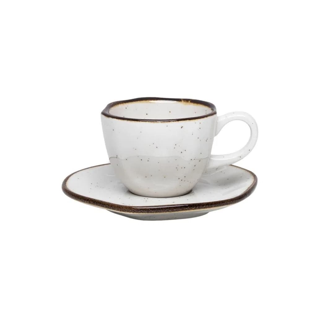 1 Xícara Café Premium 75ml com Pires Ryo Maresia Porcelana Oxford Areia Ideal Cafézinho Elegante