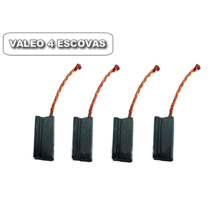 Escovas de Carvão p/ Ventoinha VALEO 4 Escovas Metalizadas C/ guia lateral (18,5x8,5x6,1)