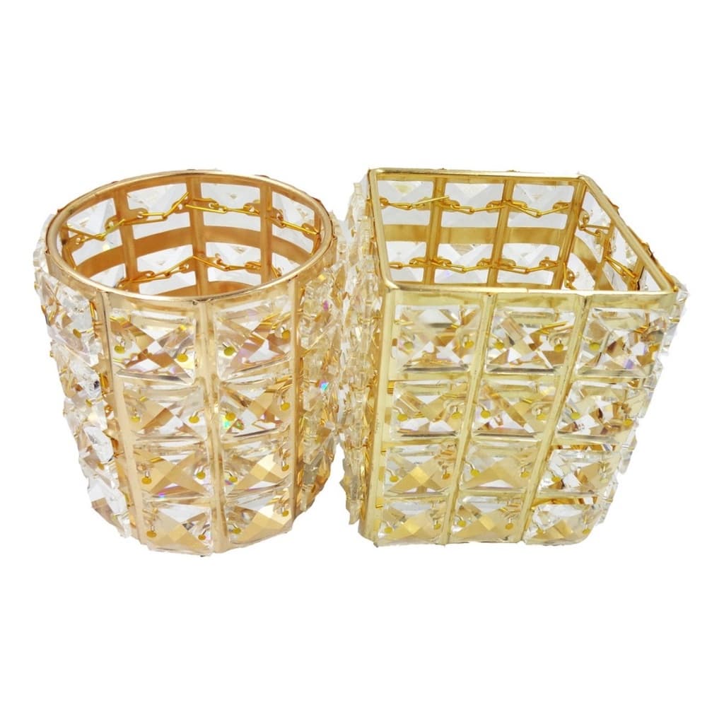 2un Manicure Escova De Armazenamento Pote De Cristal Nórdico