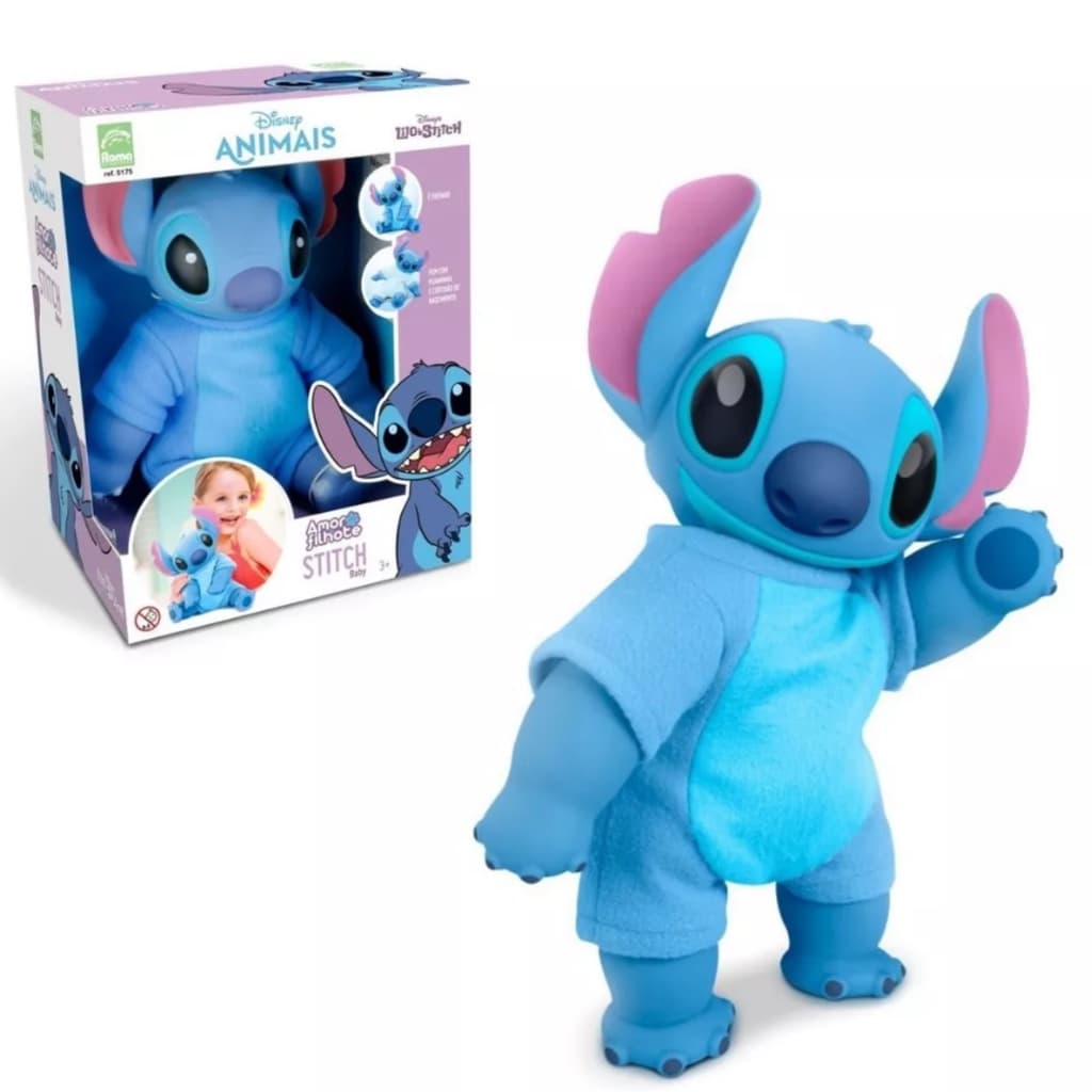 Boneco Lilo Stitch Baby Coleção Amor De Filhote Vinil Macio