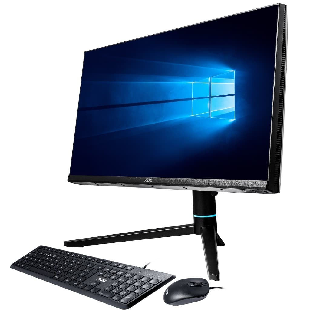 Computador All In One Pc AOC Tela 23.8'' 8GB DDR4 256GB SSD Intel Celeron Monitor Ajustável Teclado & Mouse