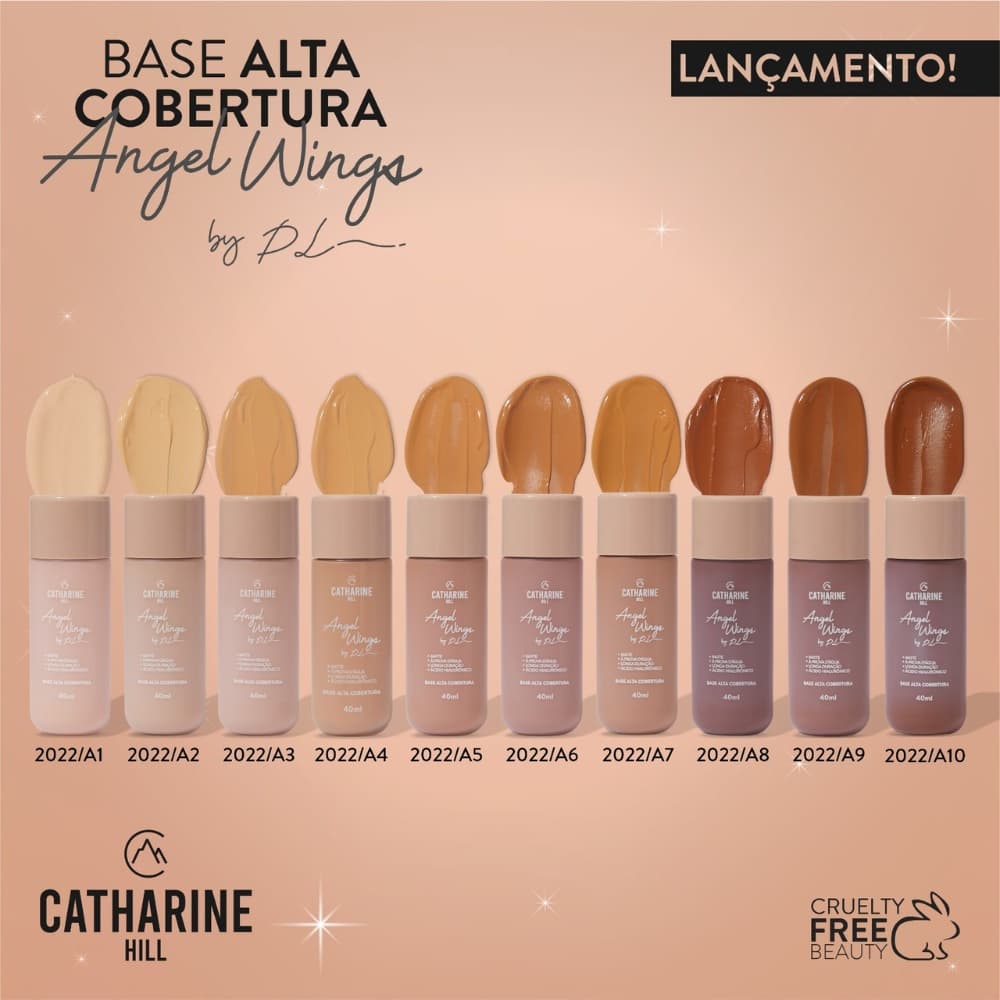 Base Líquida Alta Cobertura Pri Lessa Catharine Hill A Prova Dágua Matte 40ml