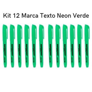 Kit 12 Marca Texto Neon Verde Masterprint - Grifa Texto
