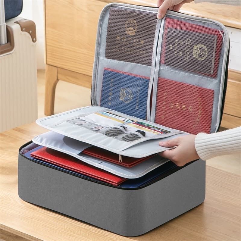 Bolsa Pasta Organizador De Documentos Vários Compartimento Trava Com Segredo Passaporte Cartão Identidade Diploma