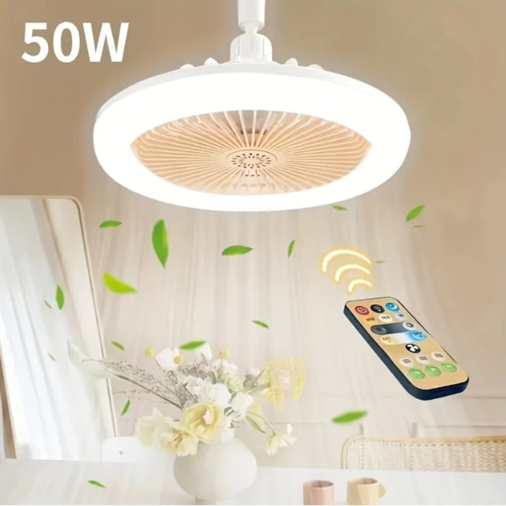 Ventilador De Teto Com Led Lâmpada Novo Com Controle Remoto Bordado Bivolt
