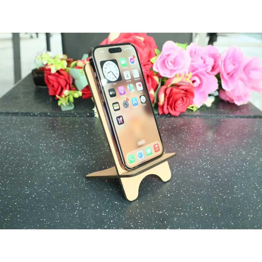 Kit 10 Porta Celular Suporte Universal Ergonomico em Madeira Mdf Corte Laser