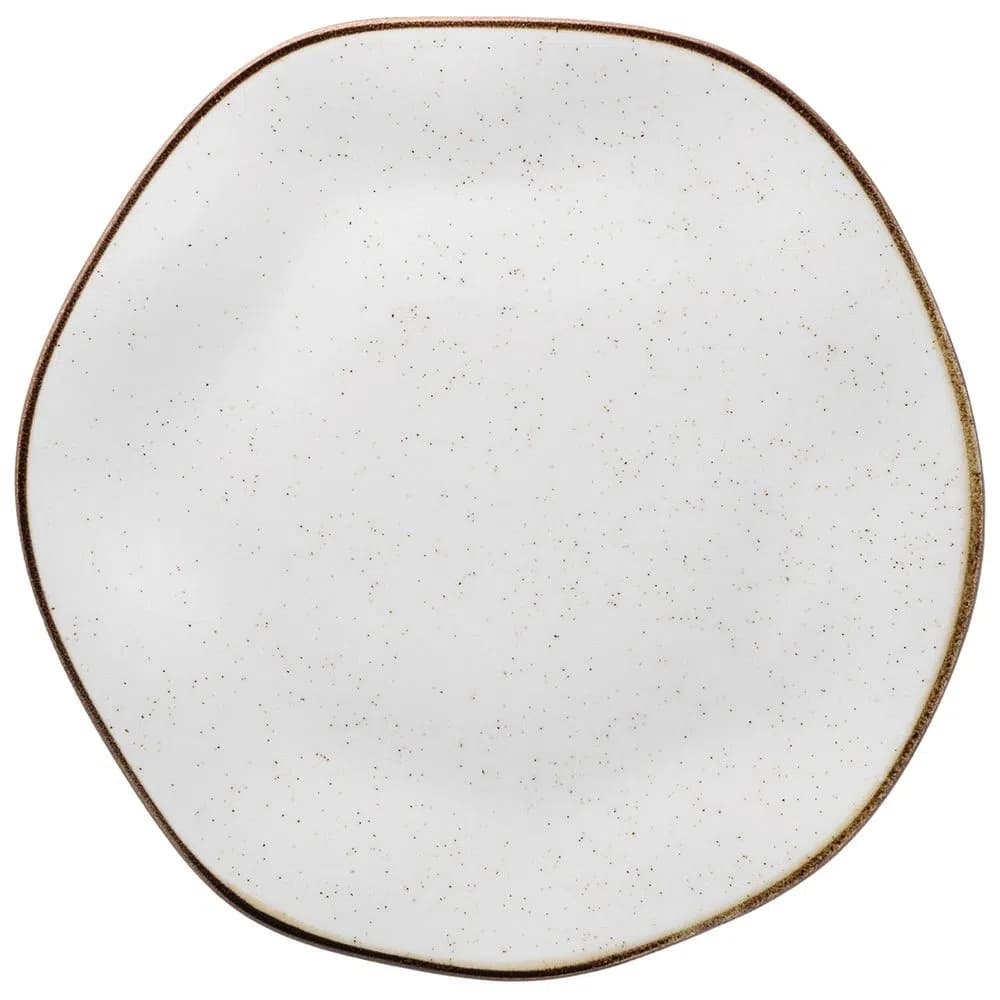 1 Prato Raso Ryo Maresia 27,5cm Areia Oxford Porcelana Mesa Posta Elegante E Sofisticado Para Jantar