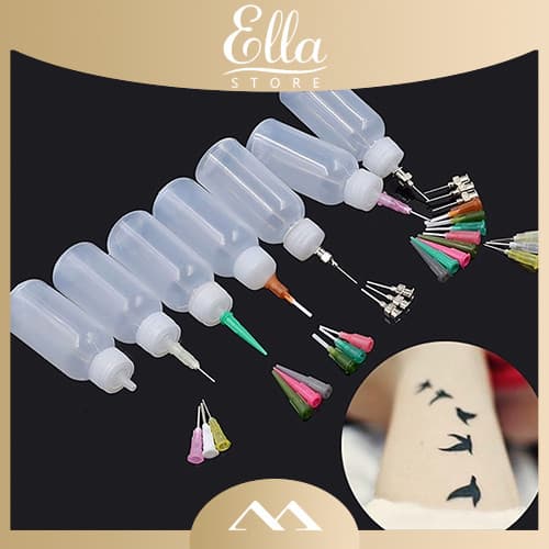 [ELLA] Aplicador De Tatuagem De Henna Espremer Garrafa De Desenho De Plástico Detalhando Conjunto De Pontas De Bico