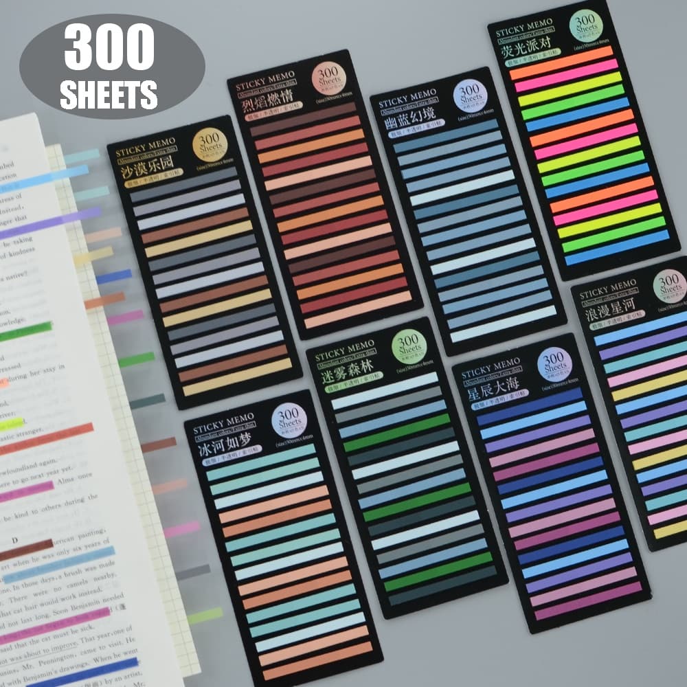300 Folhas Notas Adesivas Auto-De Leitura Books Bookmarks Bloco De Papelaria Estética