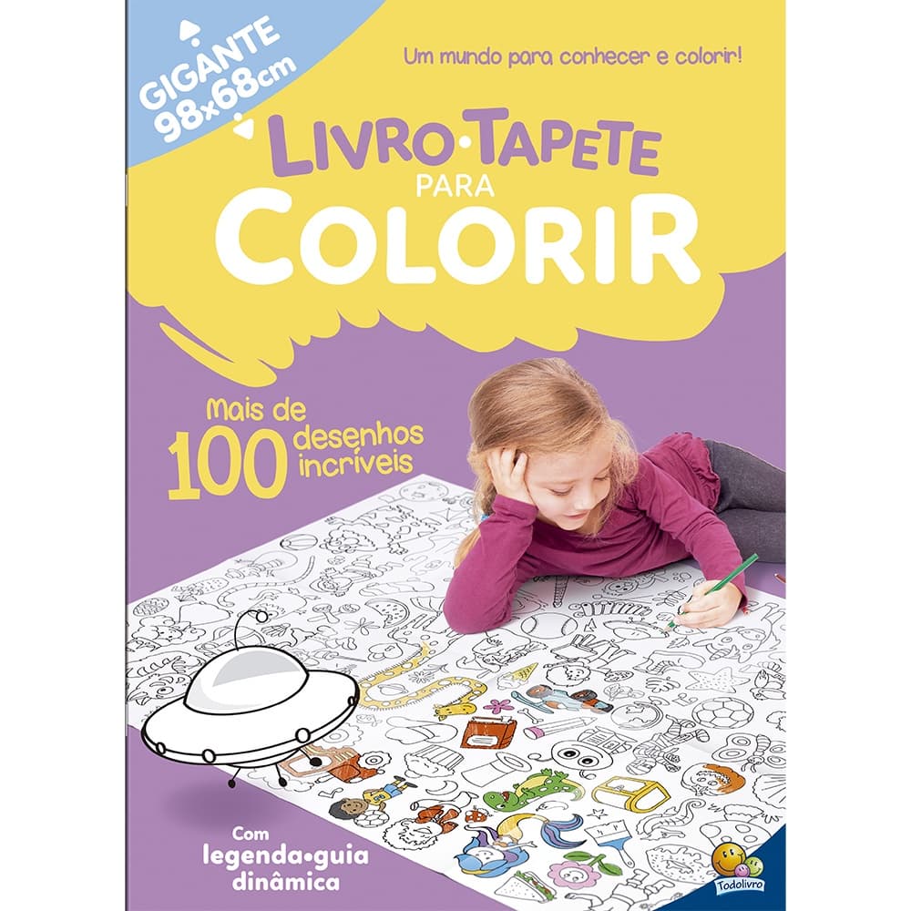 Livro Infantil Tapete para Colorir - 100 Desenhos Incríveis