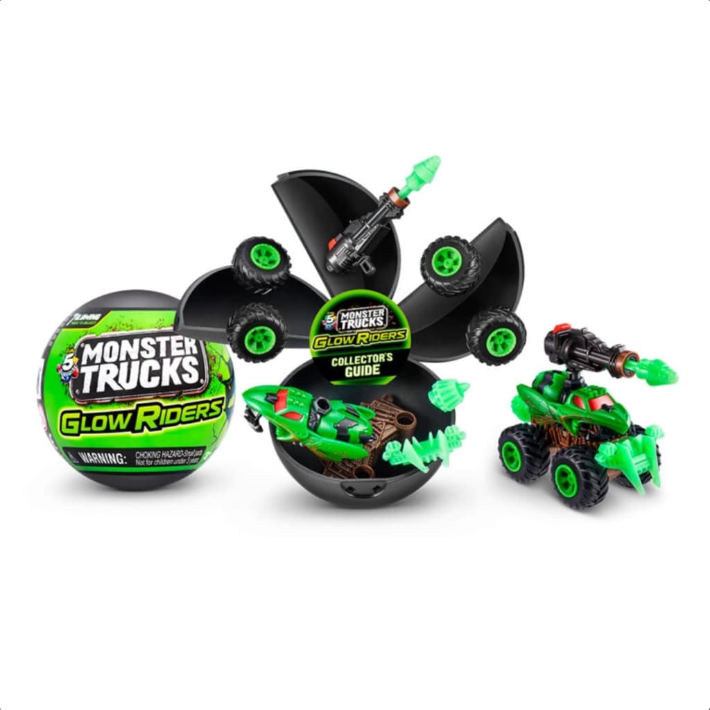 Brinquedo 5 Surprise Monster Truck Abra e Se Surpreenda 7 Monster Truck Para Colecionar 24 Peças - Xalingo 54209