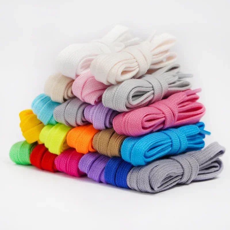 Novos Cadarços De Sapatos De Algodão Plano Para Tênis Lona De Alta Qualidade Casual Sem Elásticos Corda Homens Mulheres