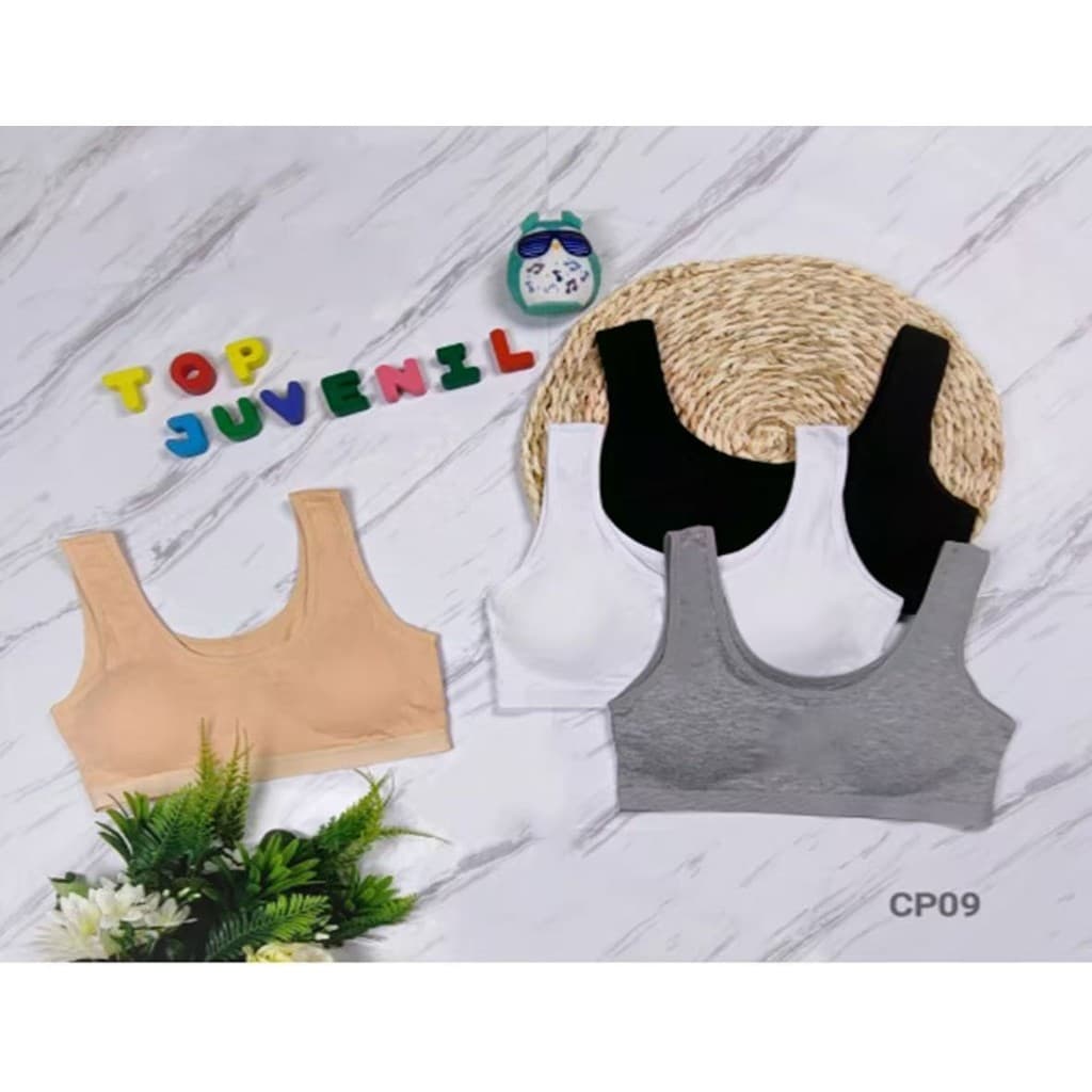 kit1a3 Sutiã esportivo respirável de algodão para jovens treinamento/escola,sutiã sólido de 8 a 15 anos cores aleatórias