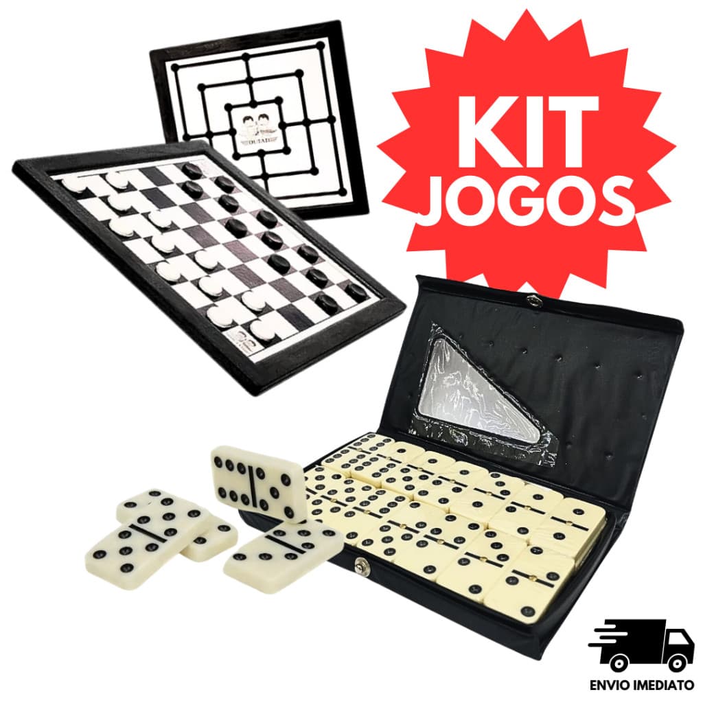 Dama Tabuleiro + Dominó Trilha Jogos Classicos Crianças Divertido