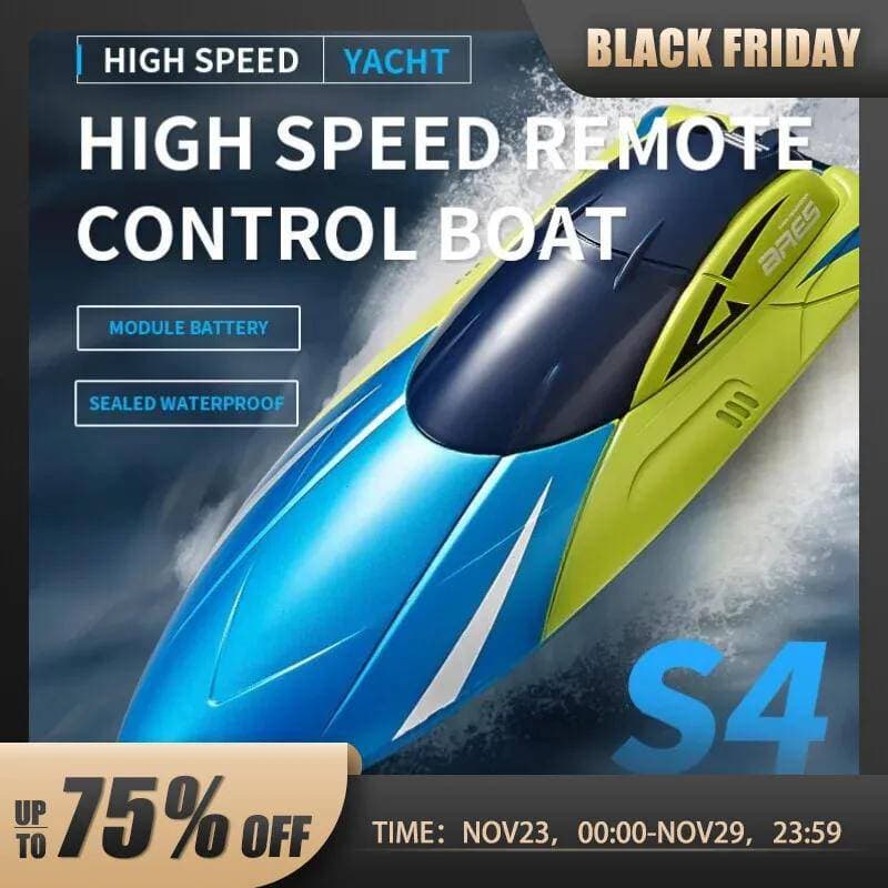 2.4G Barco De Controle Remoto Leme Duplo Motor À Prova D'água ABS High Speedboat S4 Boy Toy Gift