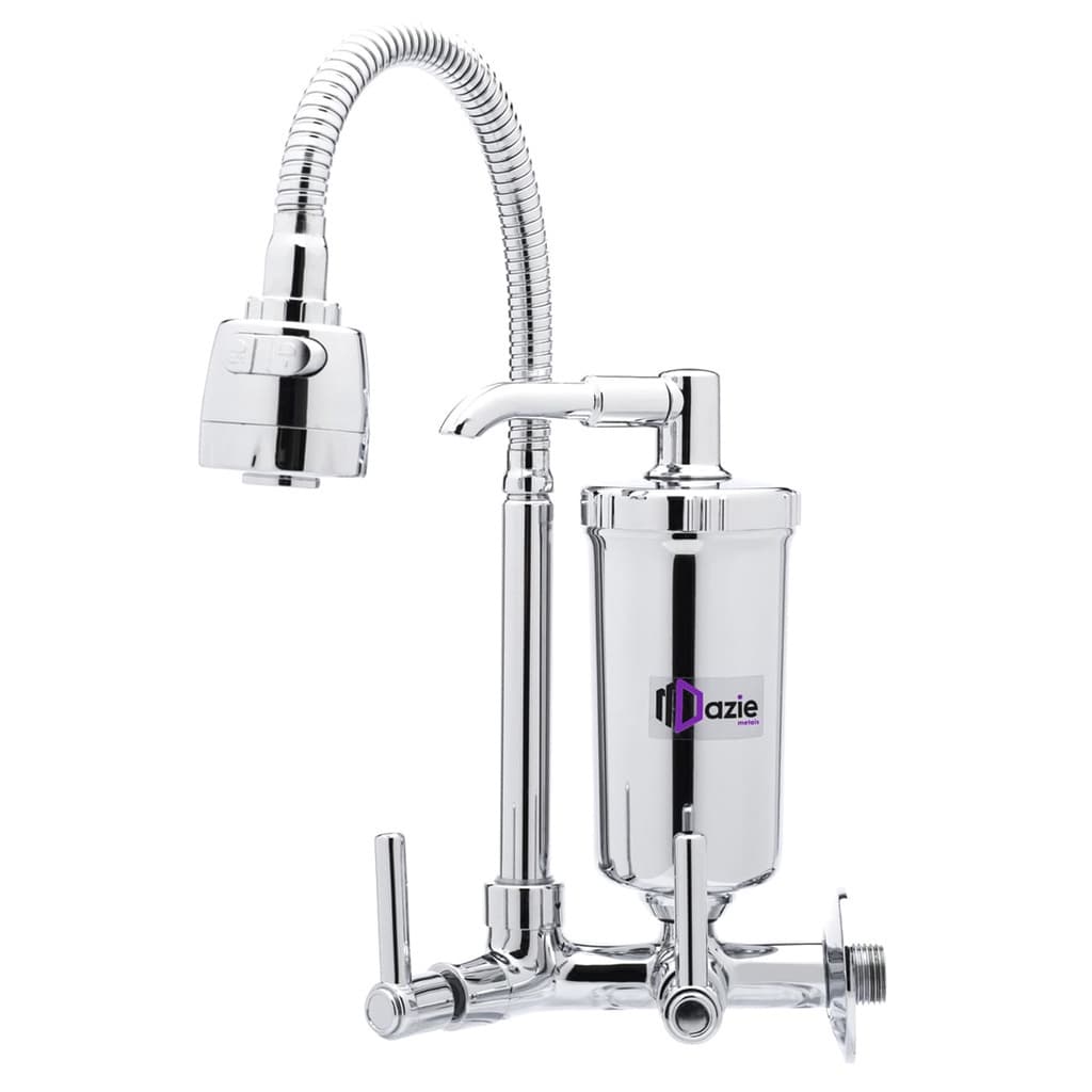 Torneira Dazie Metais Com Filtro Gourmet Flexivel Carbon Block Agua Pro Saúde Blindado Abs 1/4 de Volta Arejador Parede