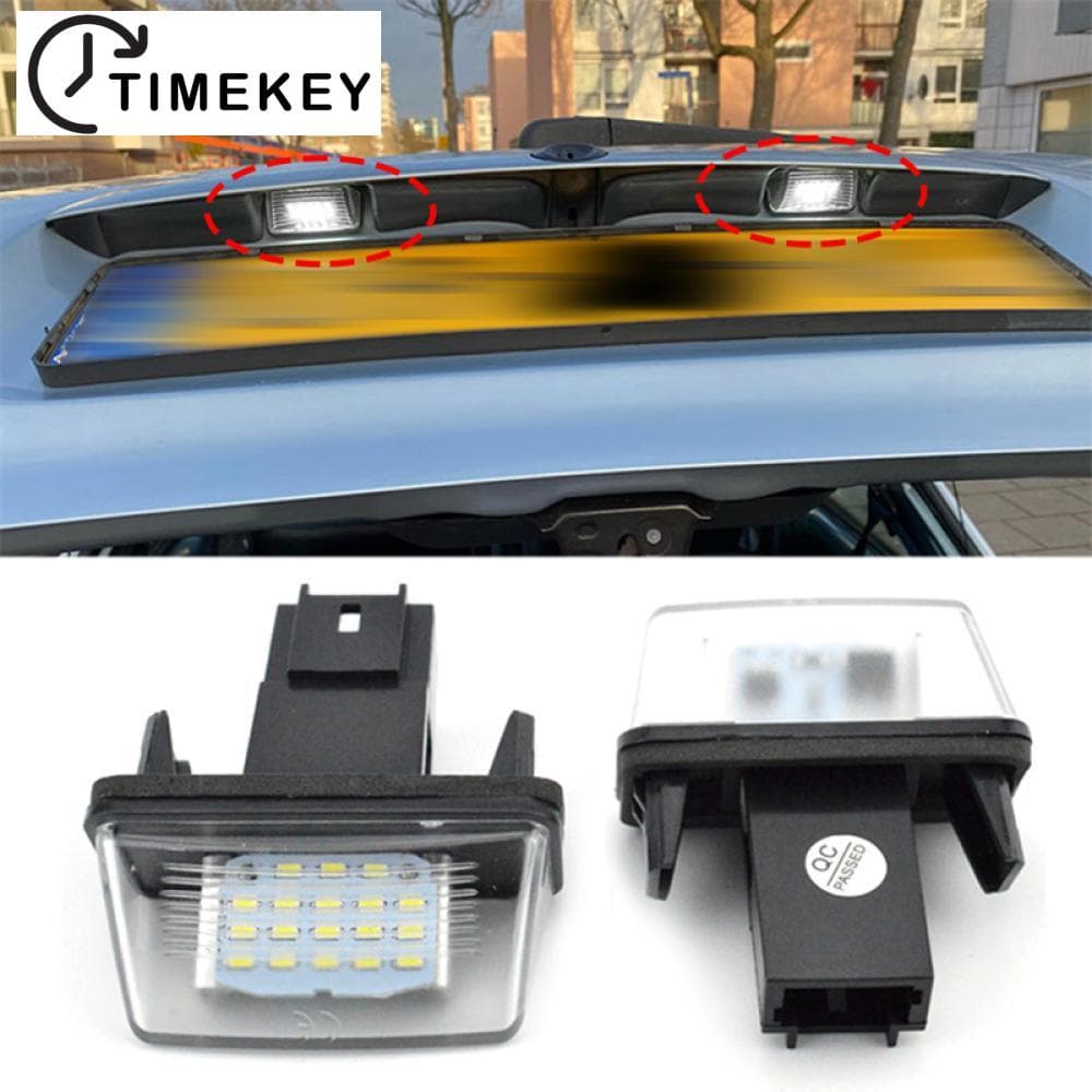 TKEY 1PC 18LED Lâmpada De Placa De Carro 12V 6500K Para Peugeot 206 207 307 308 406 407 Citroen C3 C4 C5 C6 V4W2