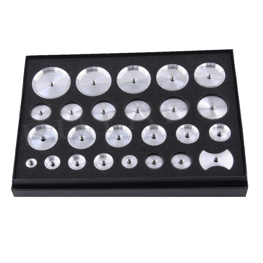 Kit 25 Ferramentas Matrizes  Alumínio Para Fundo Relógios