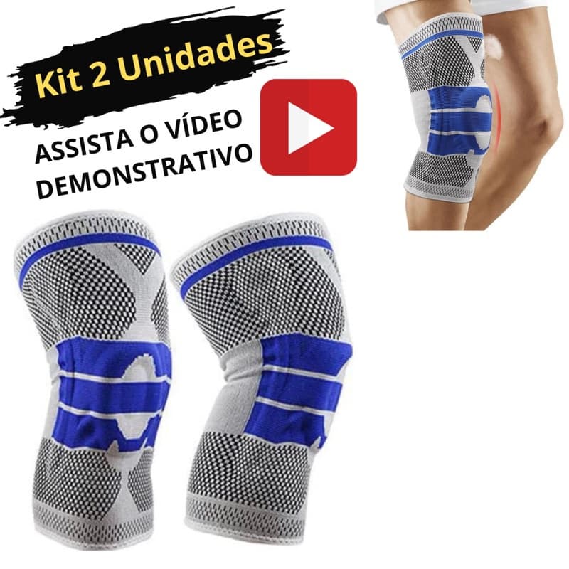 Joelheira Compressão Flexivel 3D Ortopedica Esportiva Anel e Haste Flexivel 3D Treino Alívio Dor Joelho