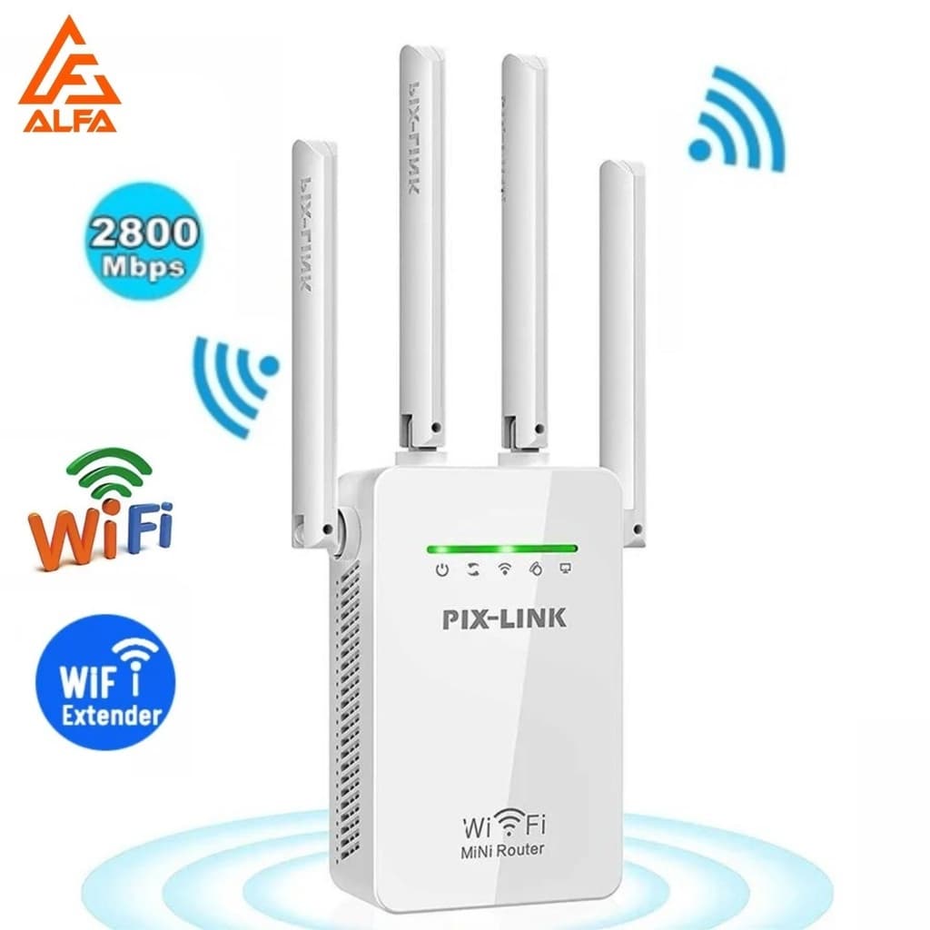Repita e gire Wifi 4 antenas de amplificador de sinal 2800M Pix-link