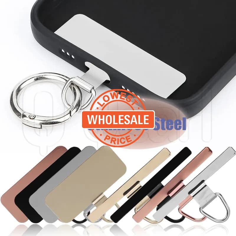Patche De Telefone De Aço Inoxidável De 5 Unidades-Anti-Perda-Cartão De Remendo De Cordão Celular-Braçadeira De Aba De A