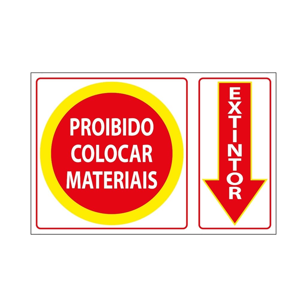 Placa De Sinalização Extintor / Proibido Colocar Materiais 30x20 Ecom IA - S-210 F9e