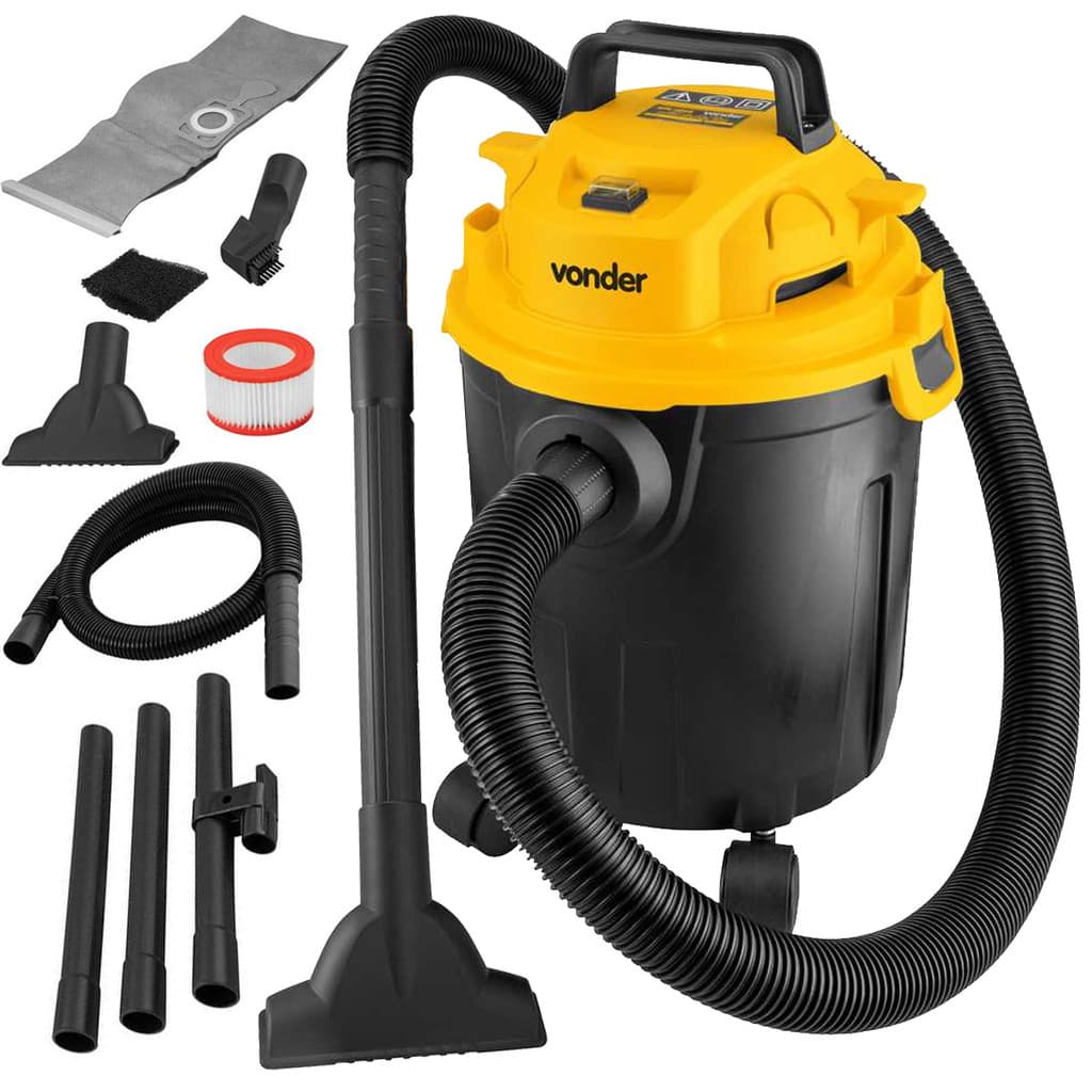Aspirador de Pó e Água Profissional 1000W Função Soprador Com Rodas APV 1010 Vonder