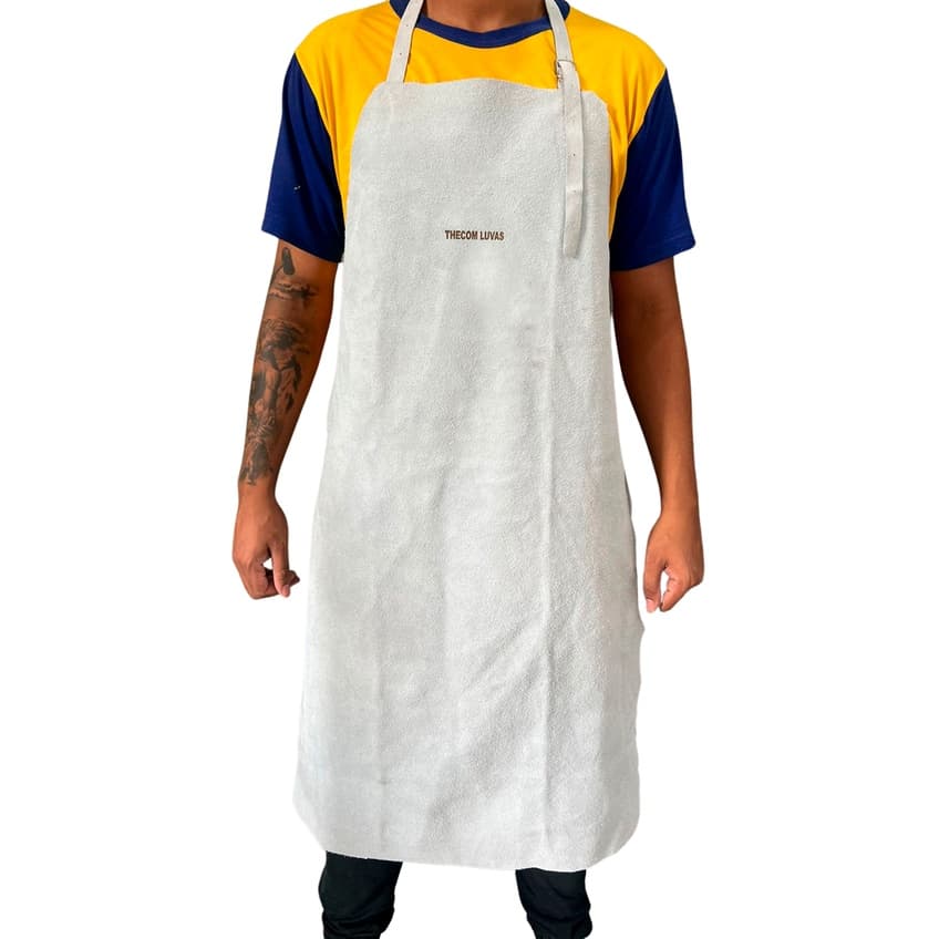 Avental em Raspa Couro Soldador sem Emenda 1,00x0,60mts CA 48779 Marca Thecom