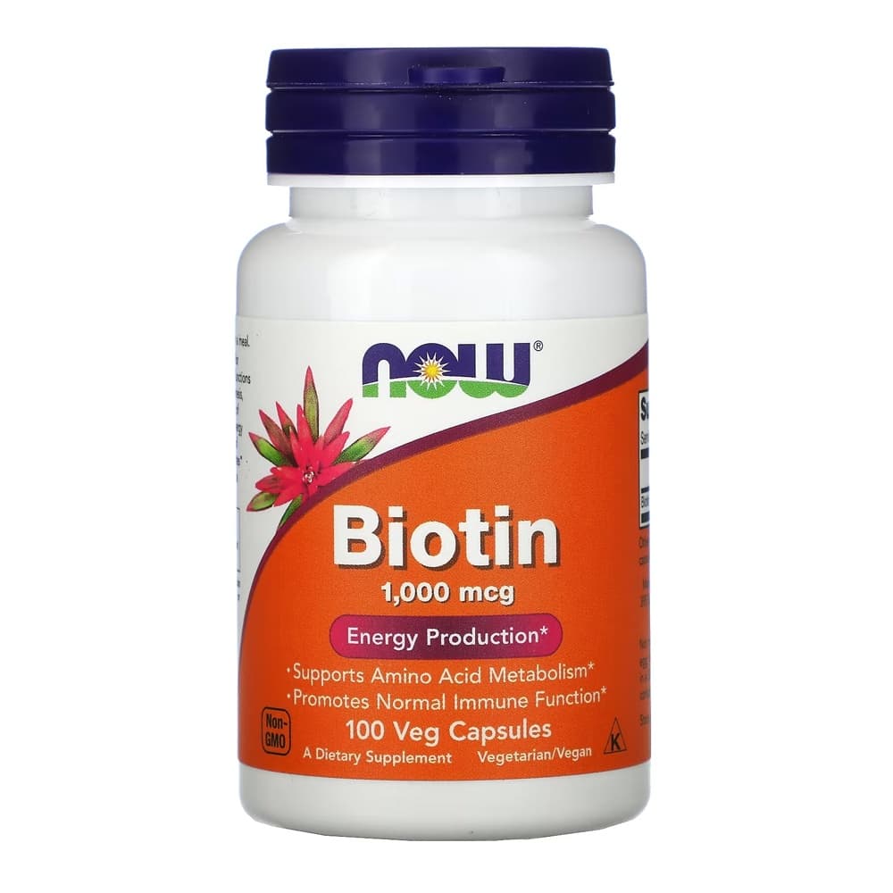 Biotina Now Foods 1000mcg 100 Veg Caps Importado