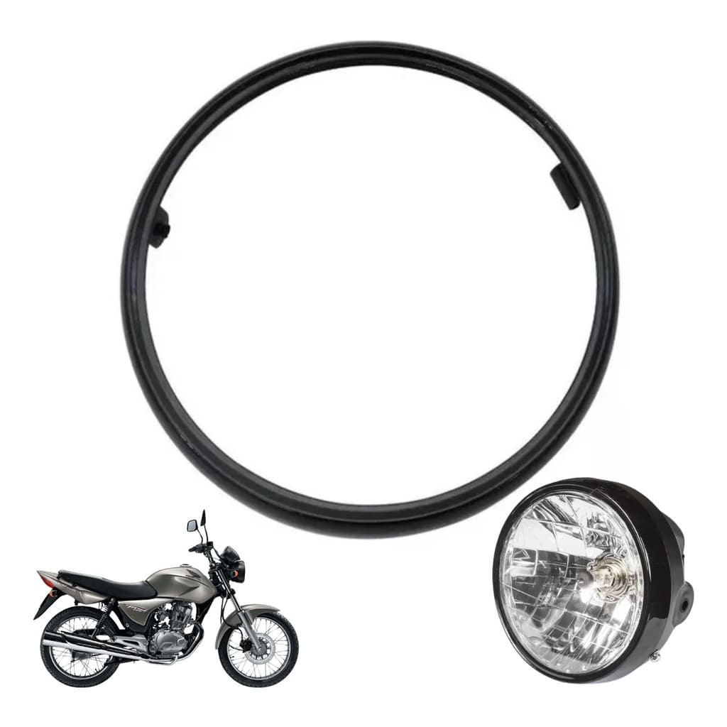 Aro Farol Honda Titan Fan 150 Titan Fan 125 Até 2013 Material Ferro Resistente