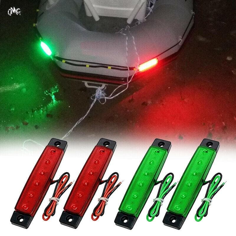 4Pcs Luzes LED De Navegação Em Barco Verde Vermelho De Popa Barcos Luz De Prancha 12V