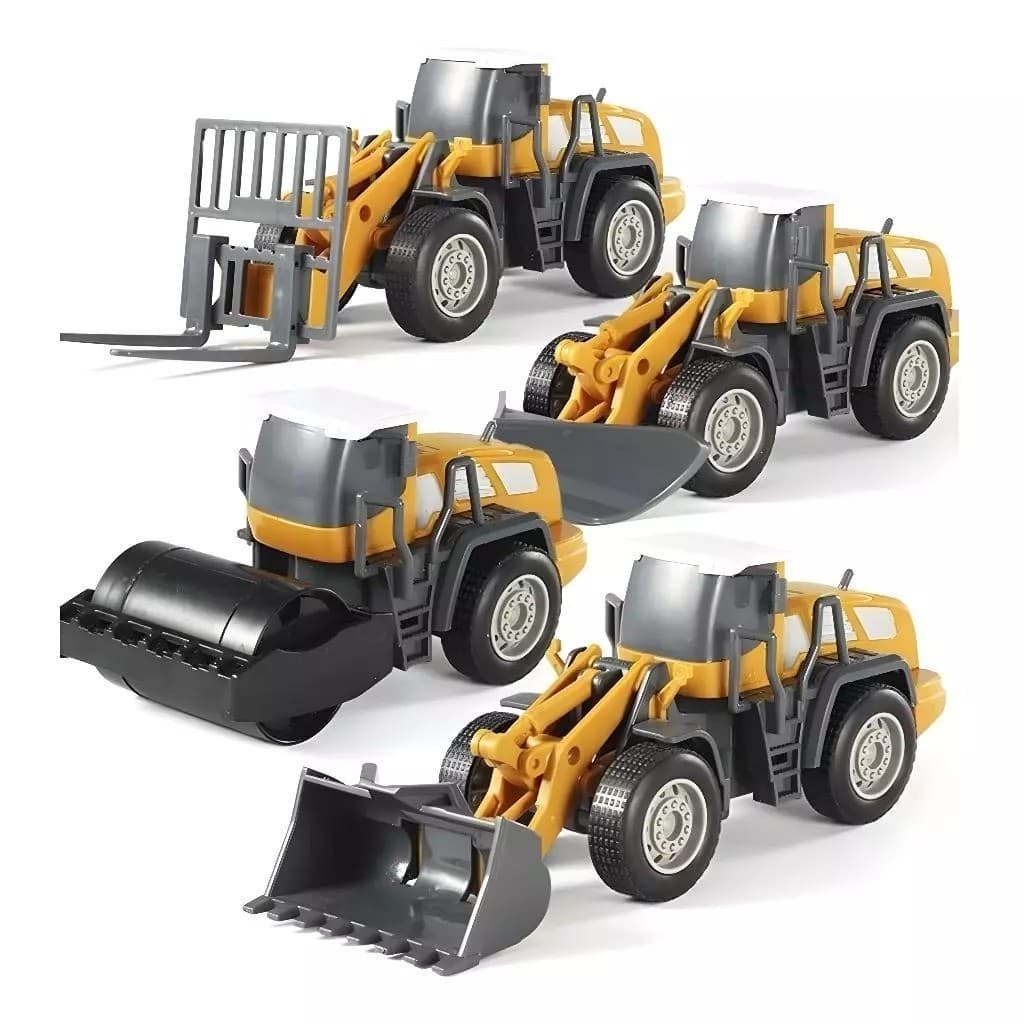 Miniatura Escavadeira Rolo Compressor Escala 1:50 Com Fricção XZ-1794