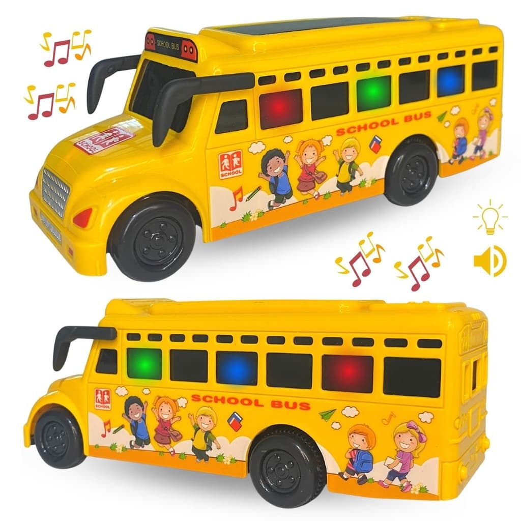 Carrinho Ônibus Escolar Musical C/Luz E Fricção Brinquedo