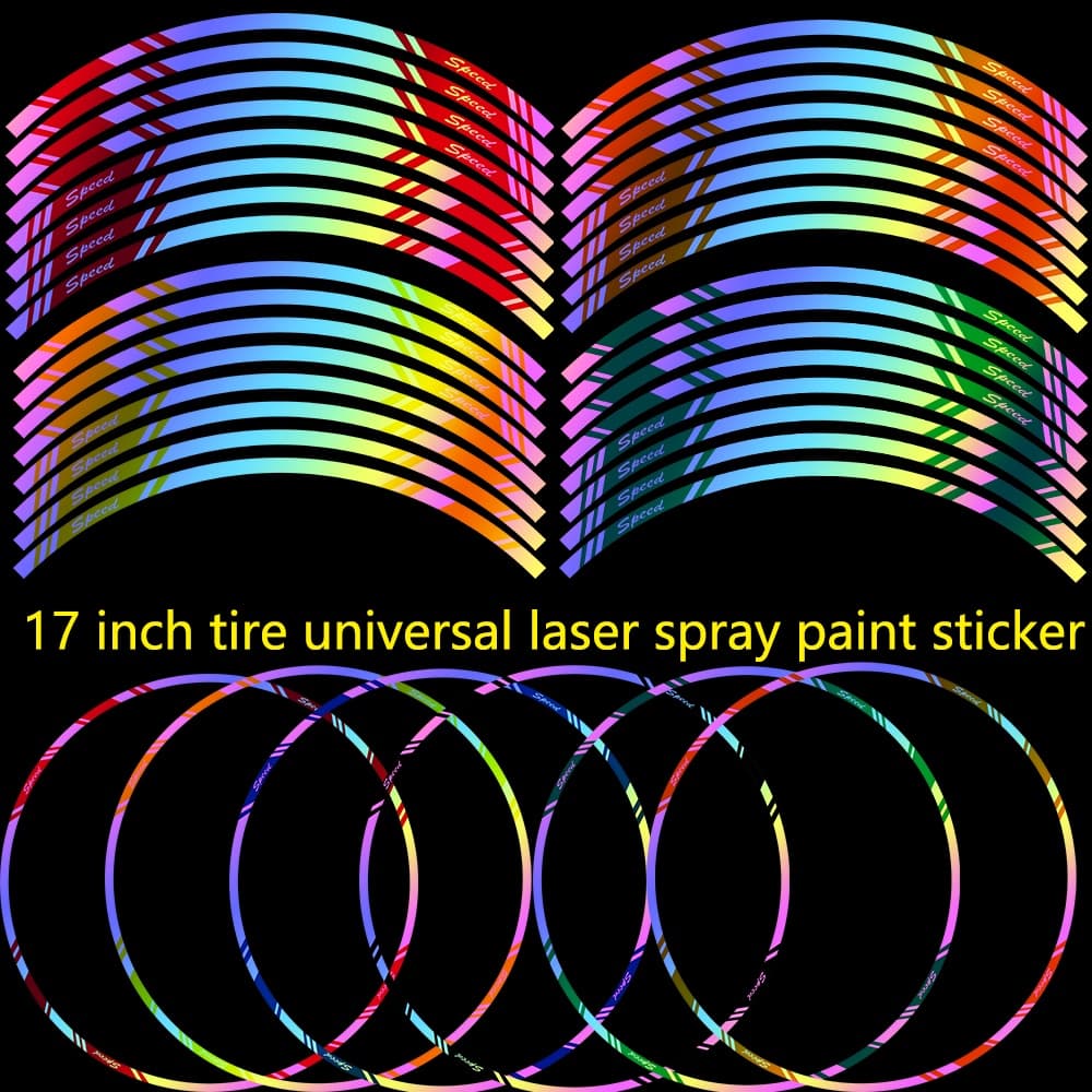 1SET/16PCS 17 Inch Tire Universal Wheel Rim Laser Spray Paint Sticker À Prova D'água E De Sol Modificação De Pneus De Impressão
