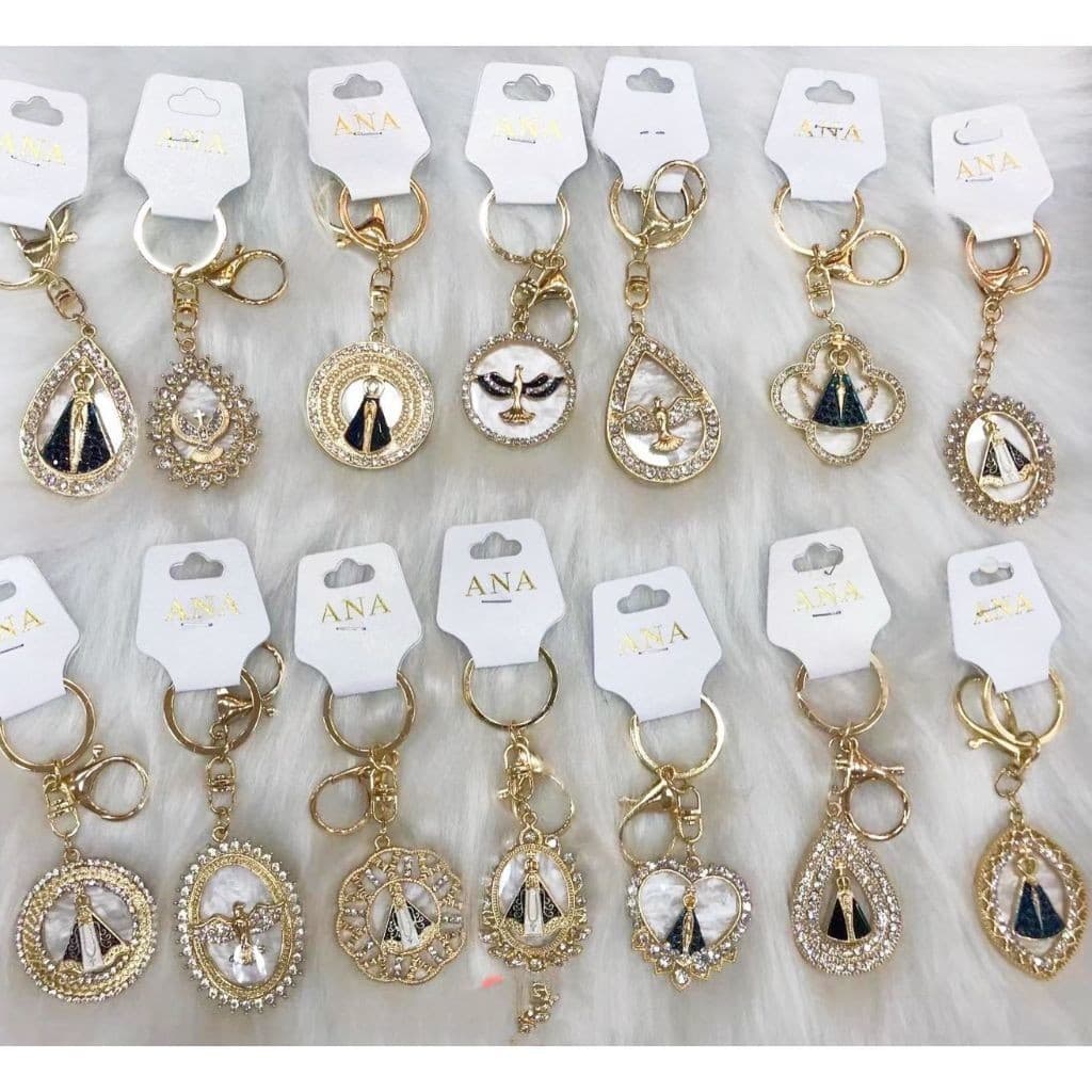 KIT 12 PCS Chaveiro De Metal avançado Delicado Com Strass Maria/Modelo aleatorios