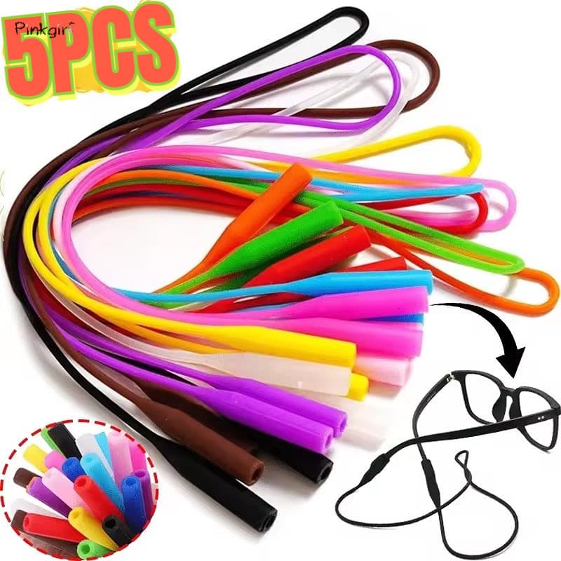 5 Pçs/Lote De Alta Qualidade Silicone Anti-Deslizamento Óculos Corda Esportes Cinta Cordão De Sol Pescoço Cabo Acessório