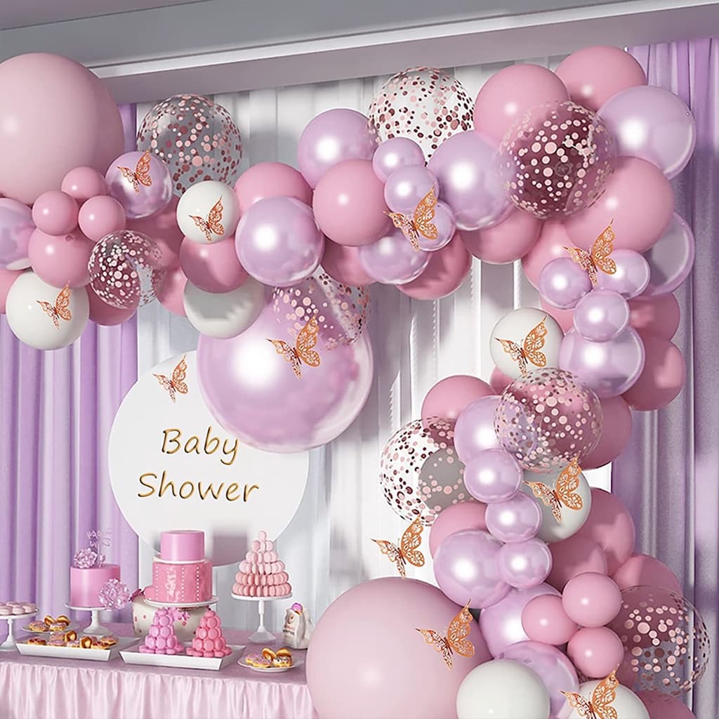 Kit 102peças Balões 10" 12" 18" Roxo rosa fosco Balão Para Festas e Aniversários